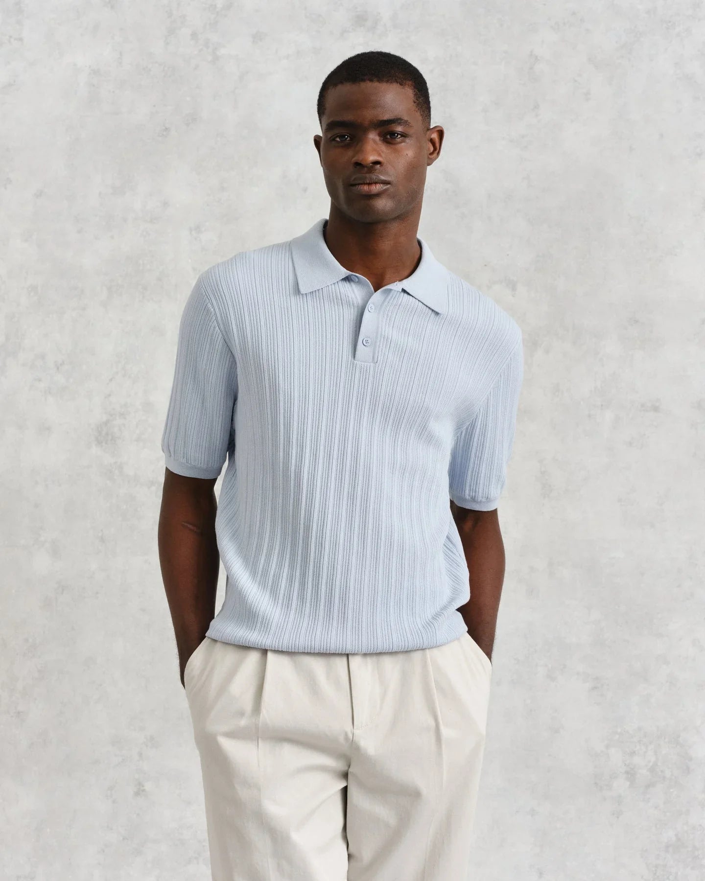 Naples Knit Polo - Blue