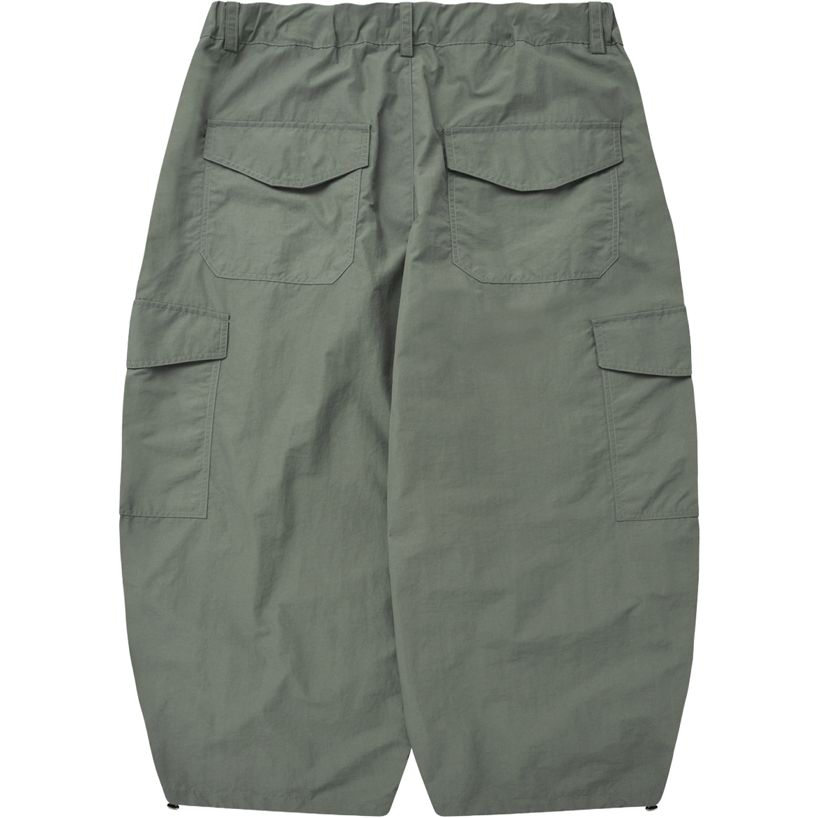 Nylon Cargo Balloon Pants - Olive