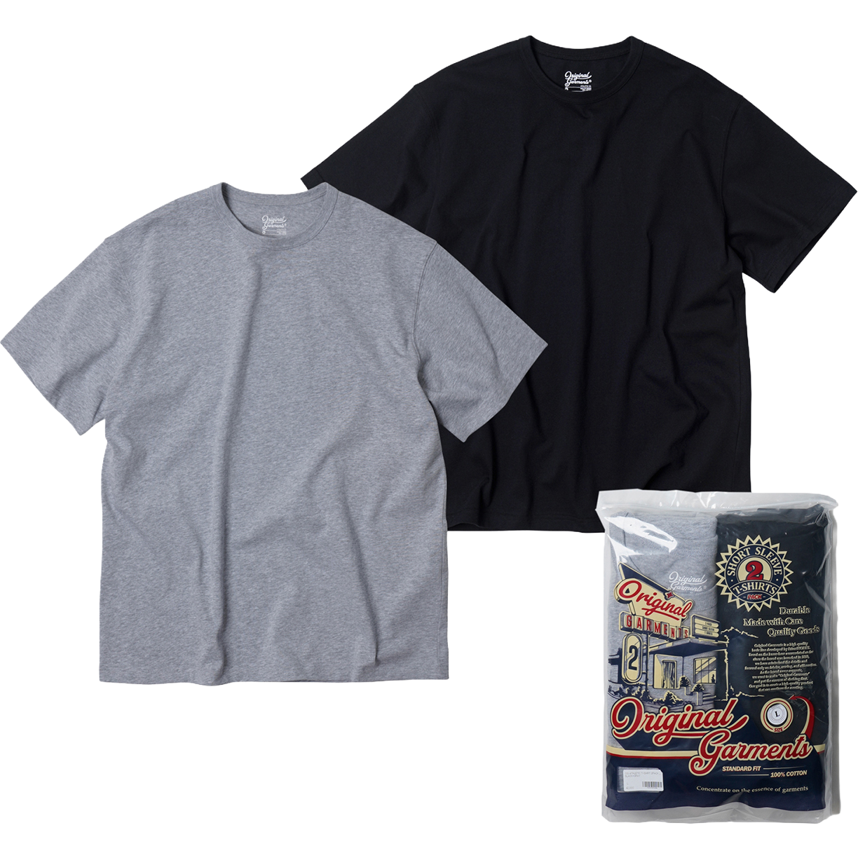 OG Athletic T-Shirt 2 Pack - Black / Grey