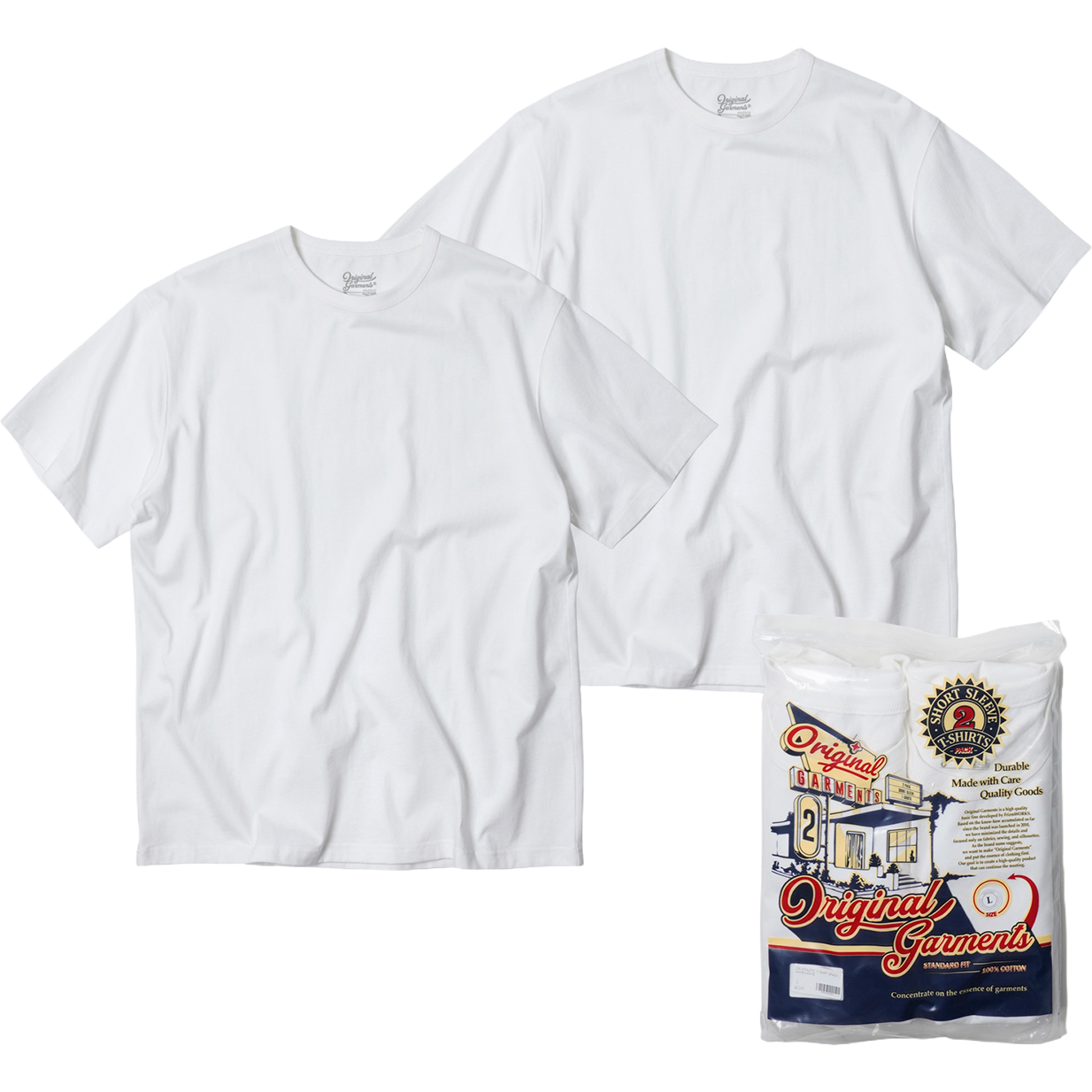 OG Athletic T-Shirt 2 Pack - White / White