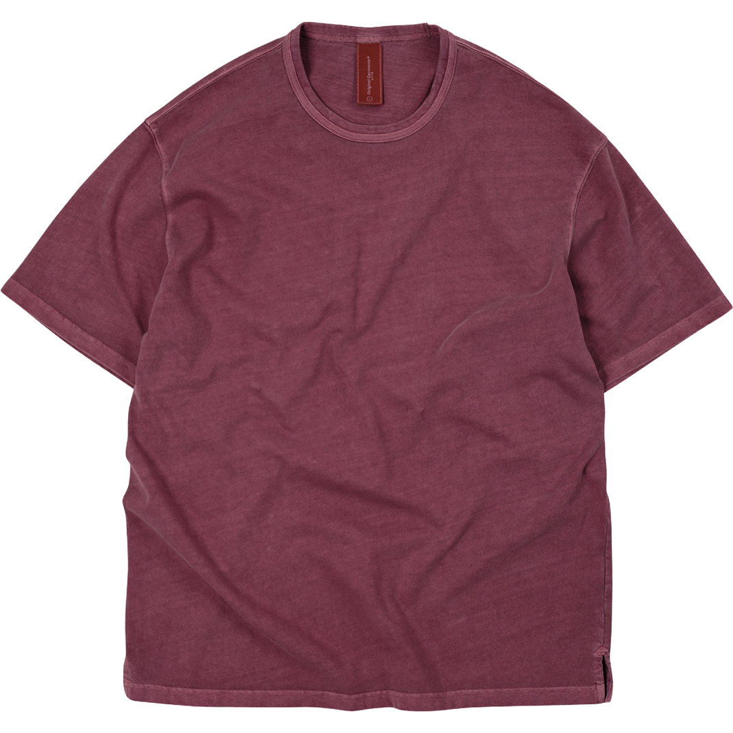 OG Pigment Dye Half Tee - Burgundy