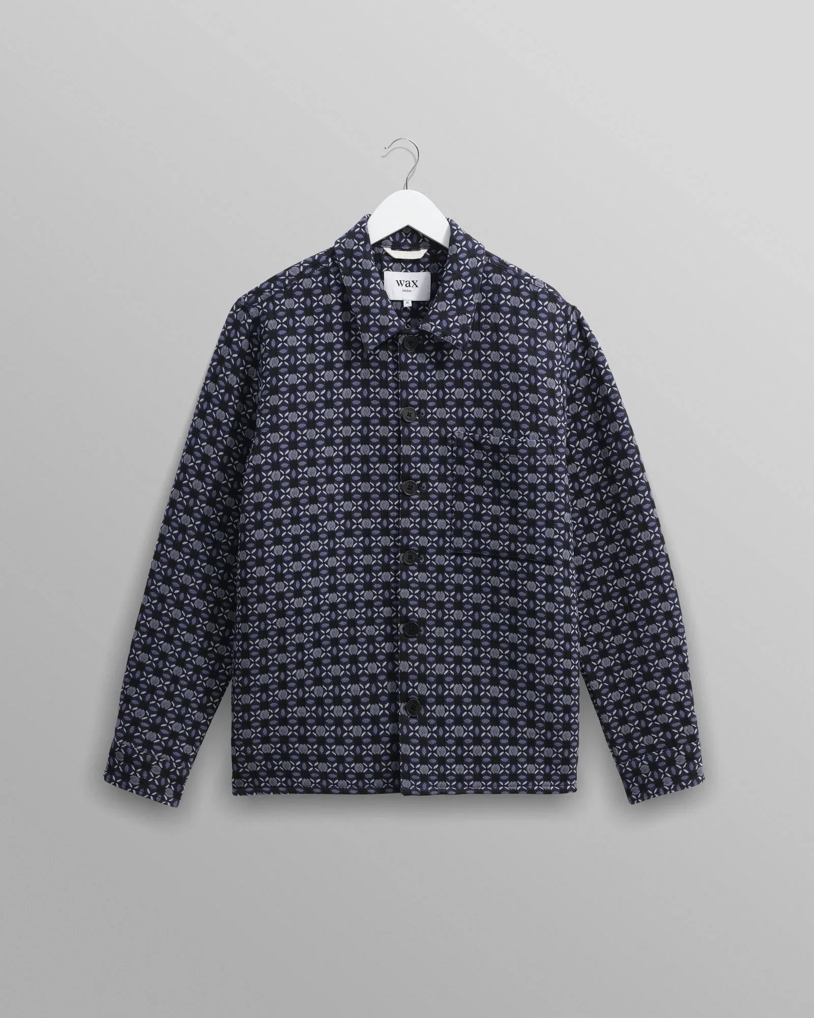 Rockley Overshirt - Navy Geo Jacquard