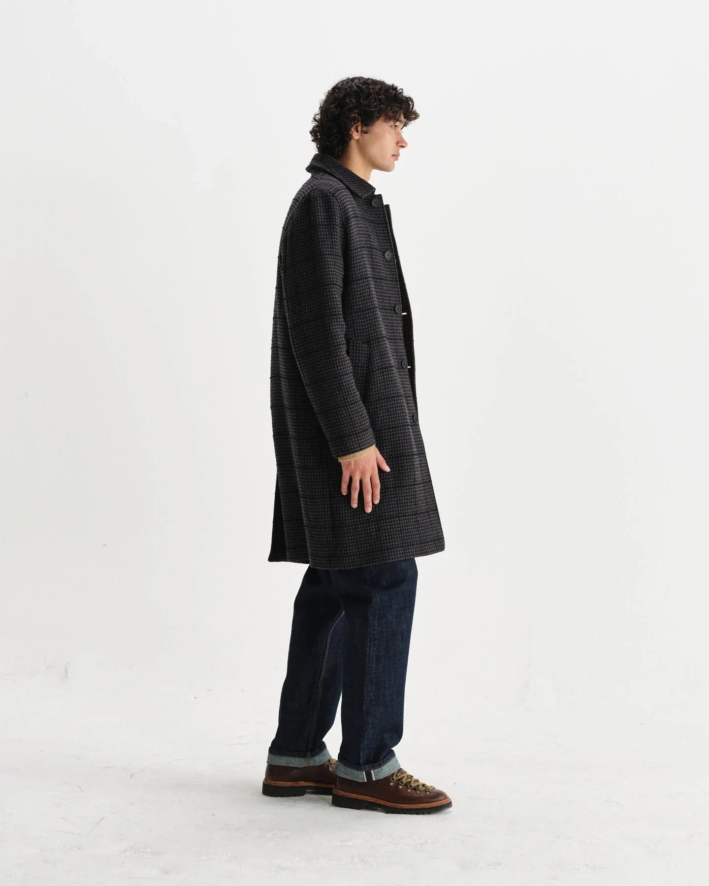 Stan Puppytooth Coat - Grey / Navy