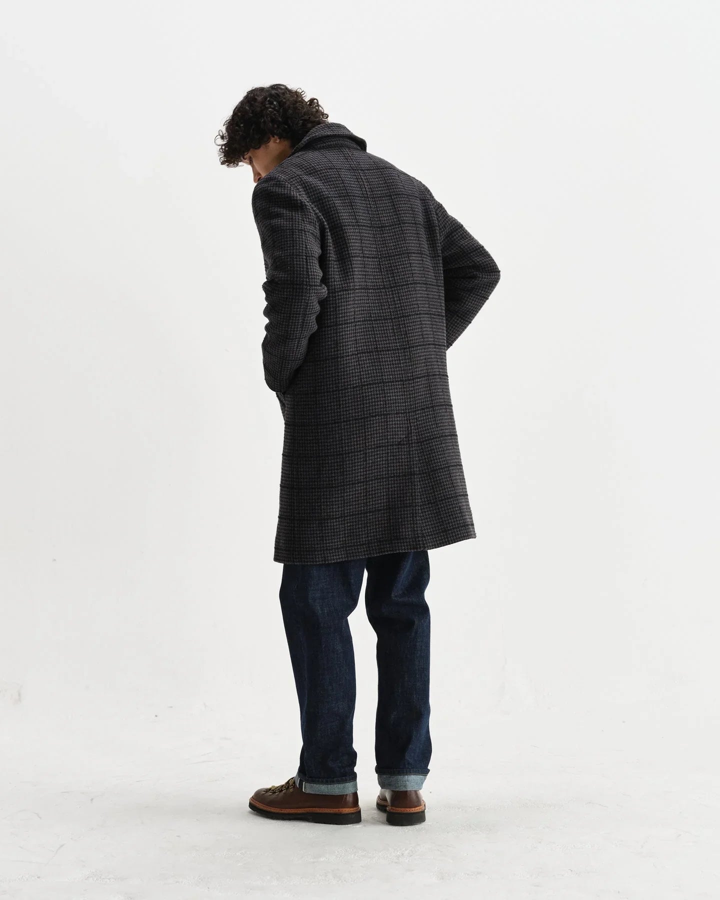 Stan Puppytooth Coat - Grey / Navy