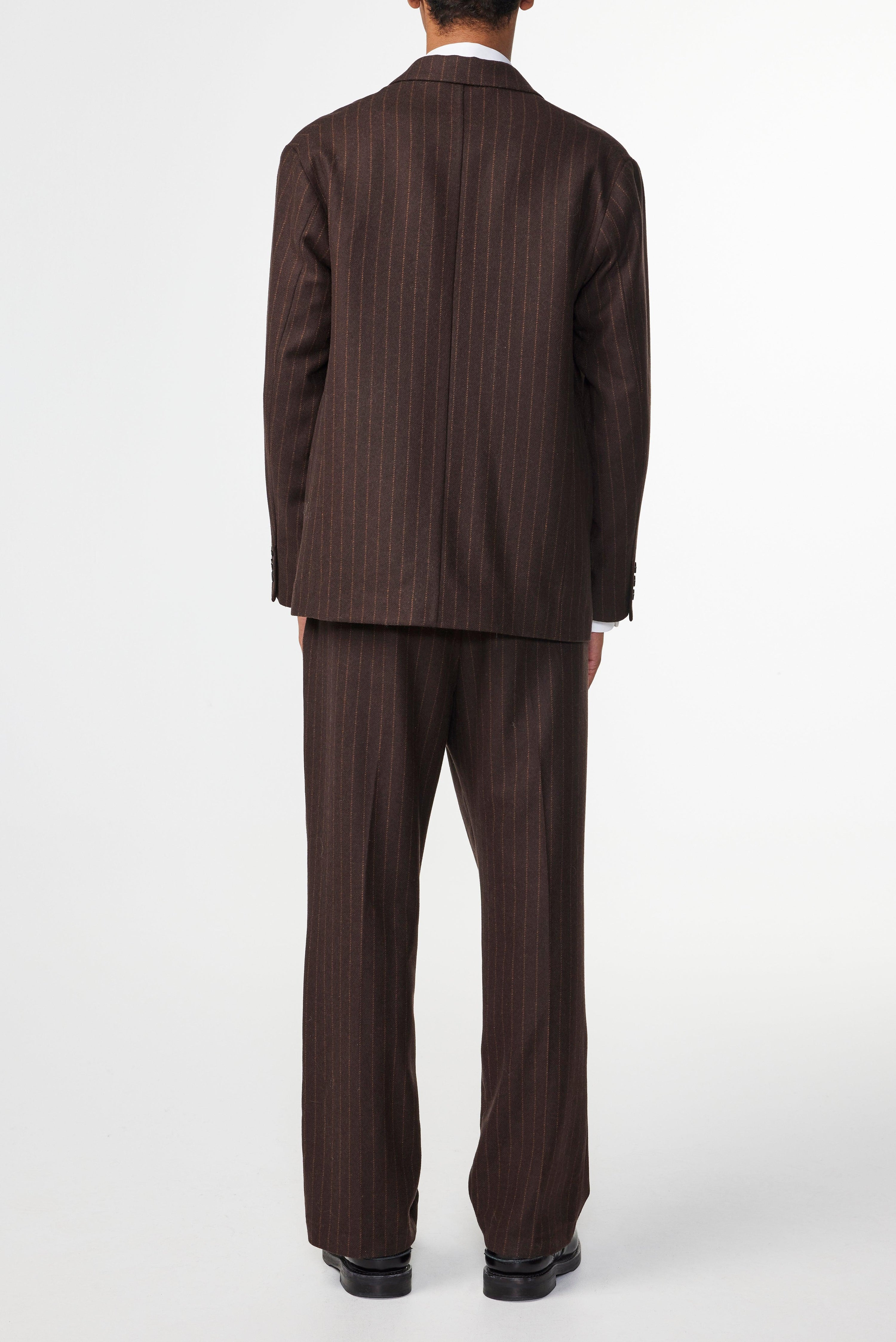 Paw Wide Leg Relaxed Trouser - Brown Stripe