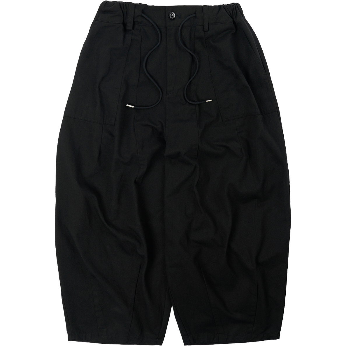 Twill Cargo Balloon Pants - Black