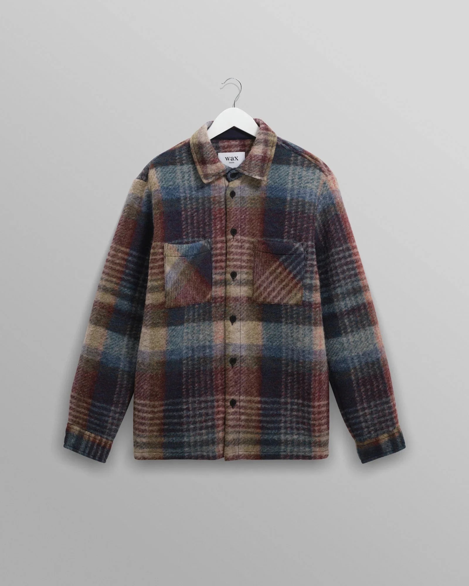 Wool Blend Whiting Overshirt - Blue / Multi