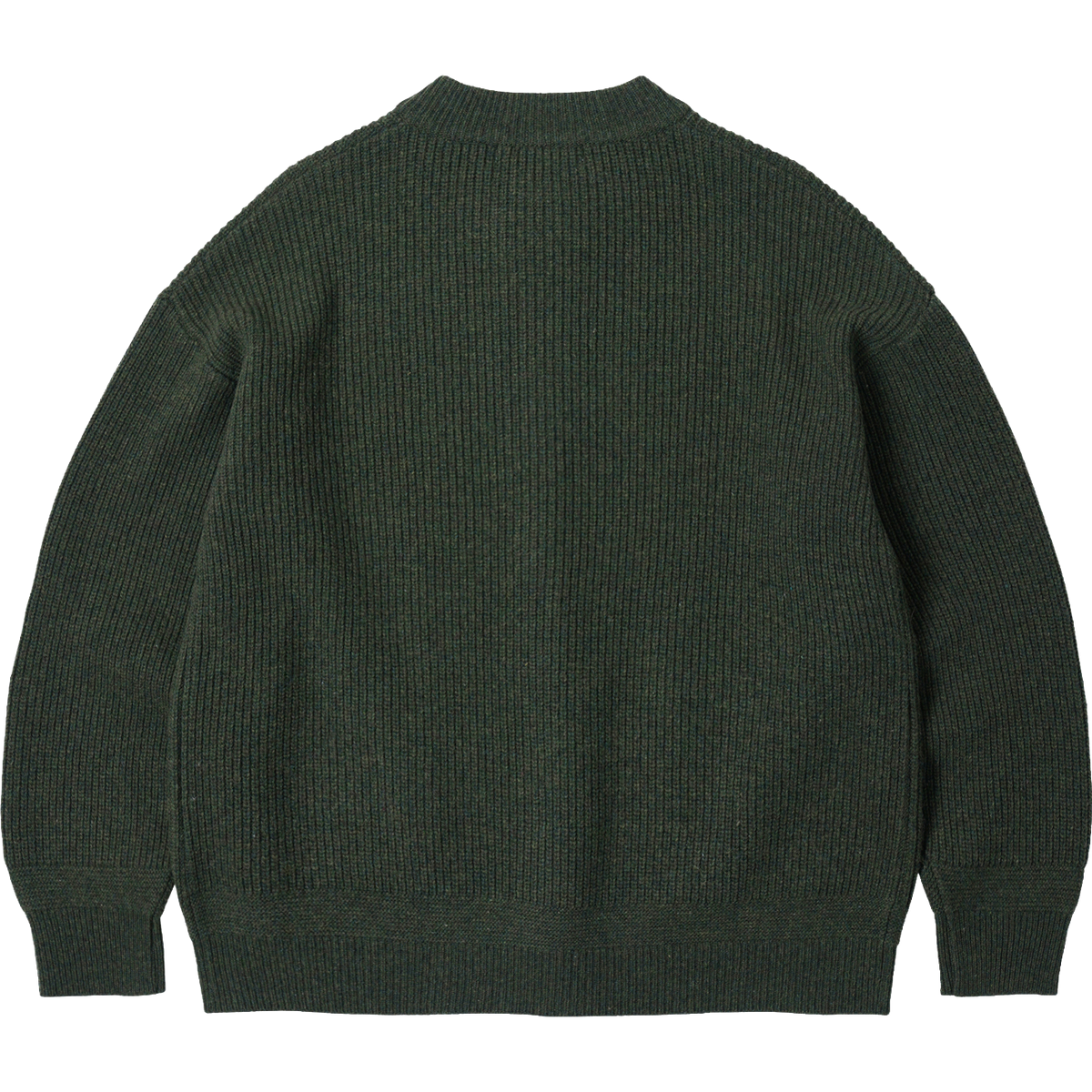 Wool Deck Zip Up Cardigan - Forest Green