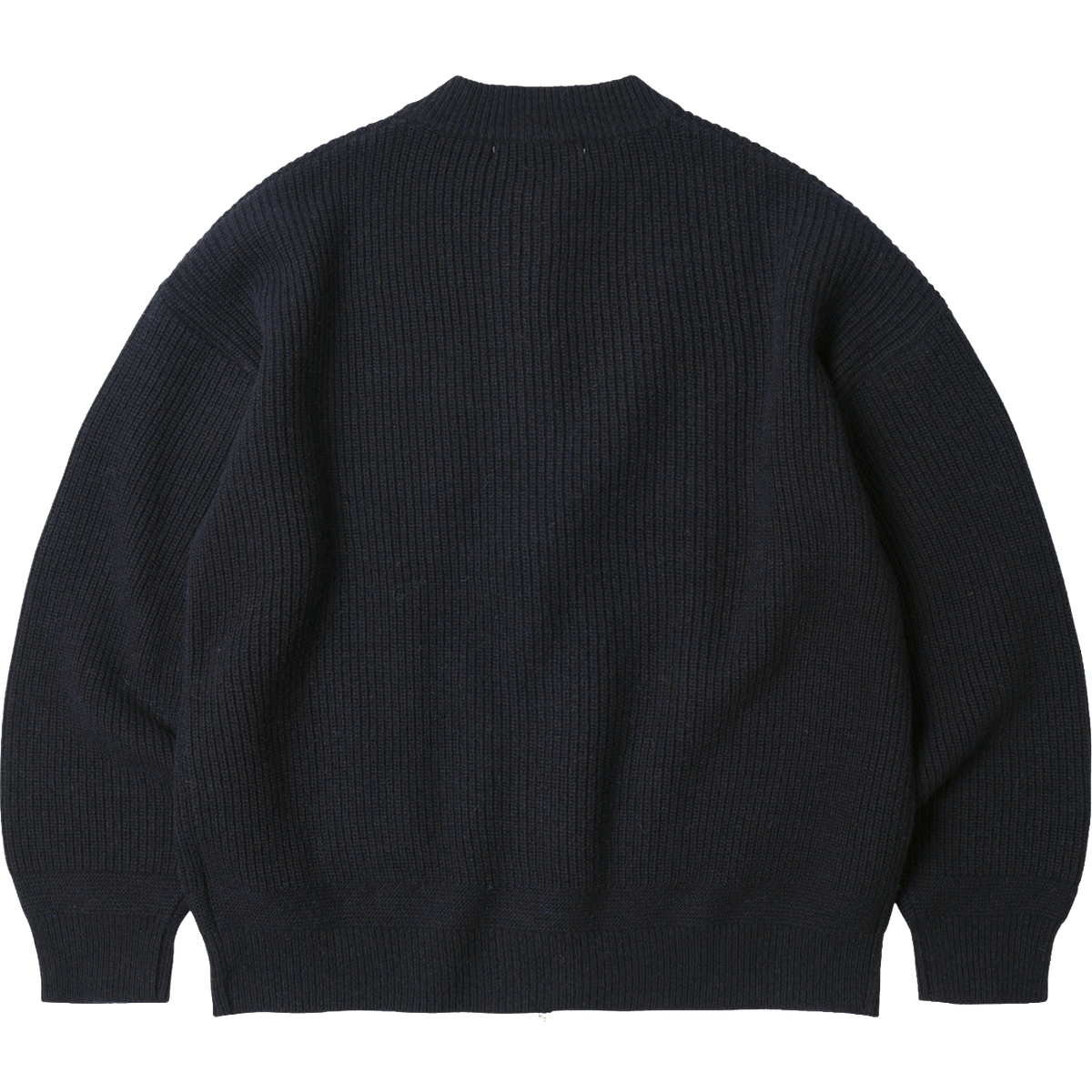 Wool Deck Zip Up Cardigan - Navy