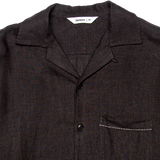 Loop Collar Shirt - Black Linen