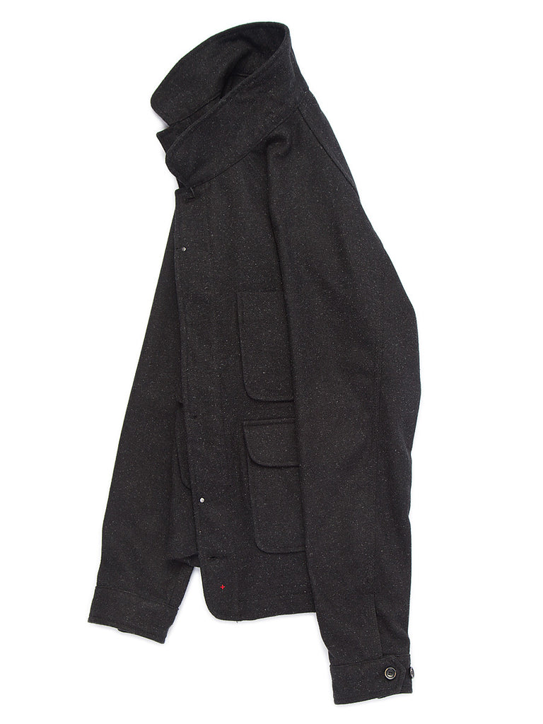 Coated Wool Chore Jacket - Charcoal