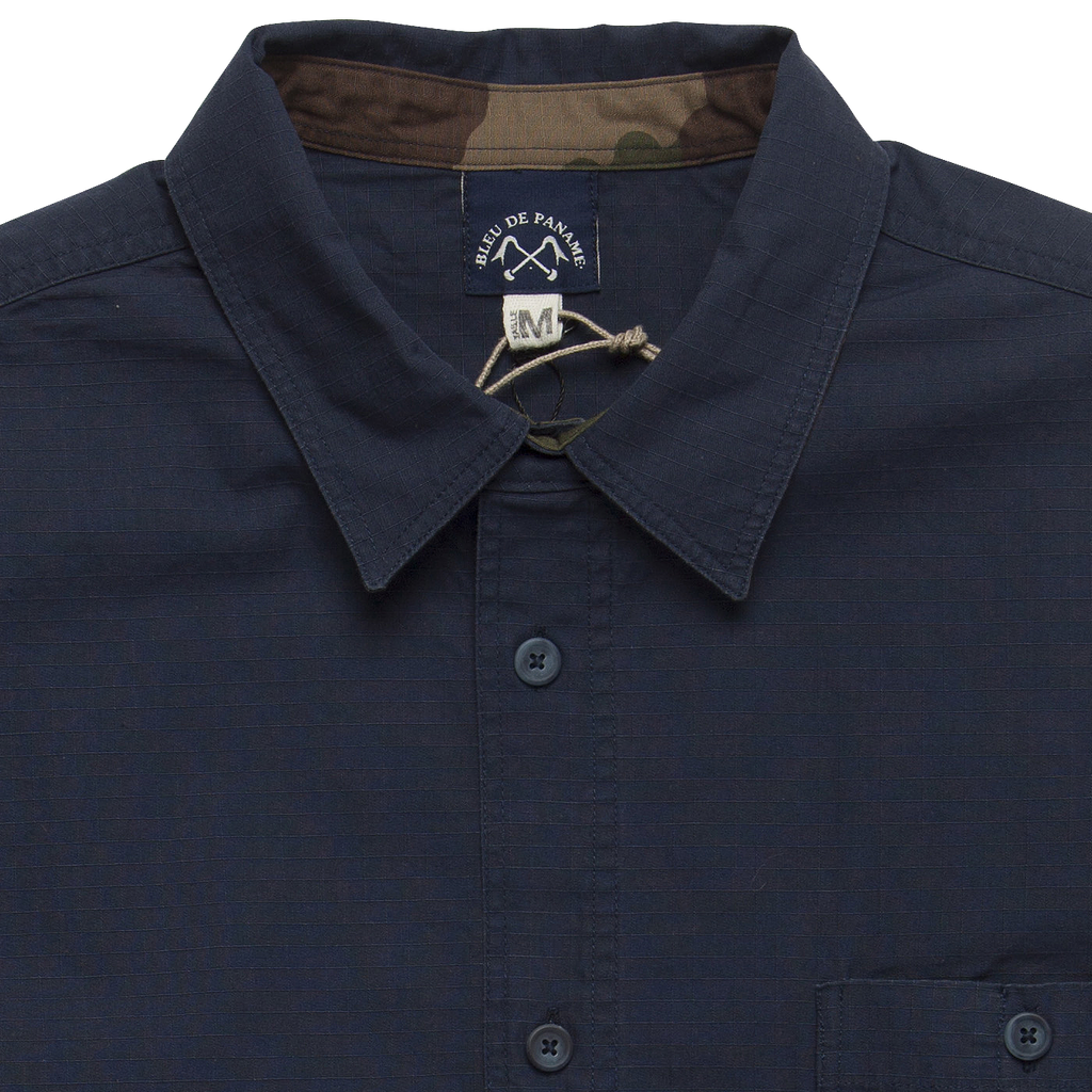 Ripstop Cotton Utility Shirt - Navy / Camo