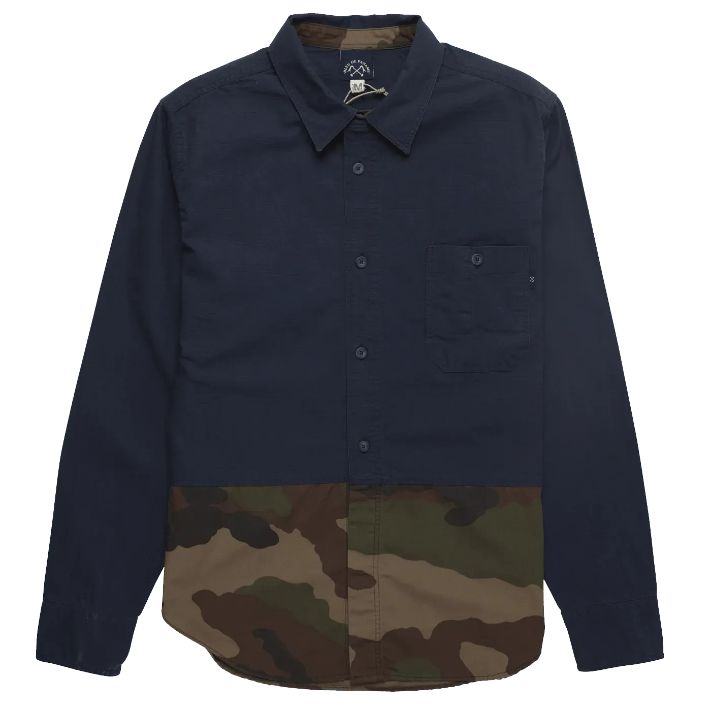 Ripstop Cotton Utility Shirt - Navy / Camo