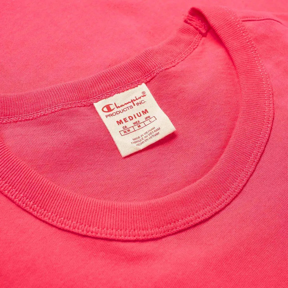 Reverse Weave Script Crewneck Tee - Pretty Coral