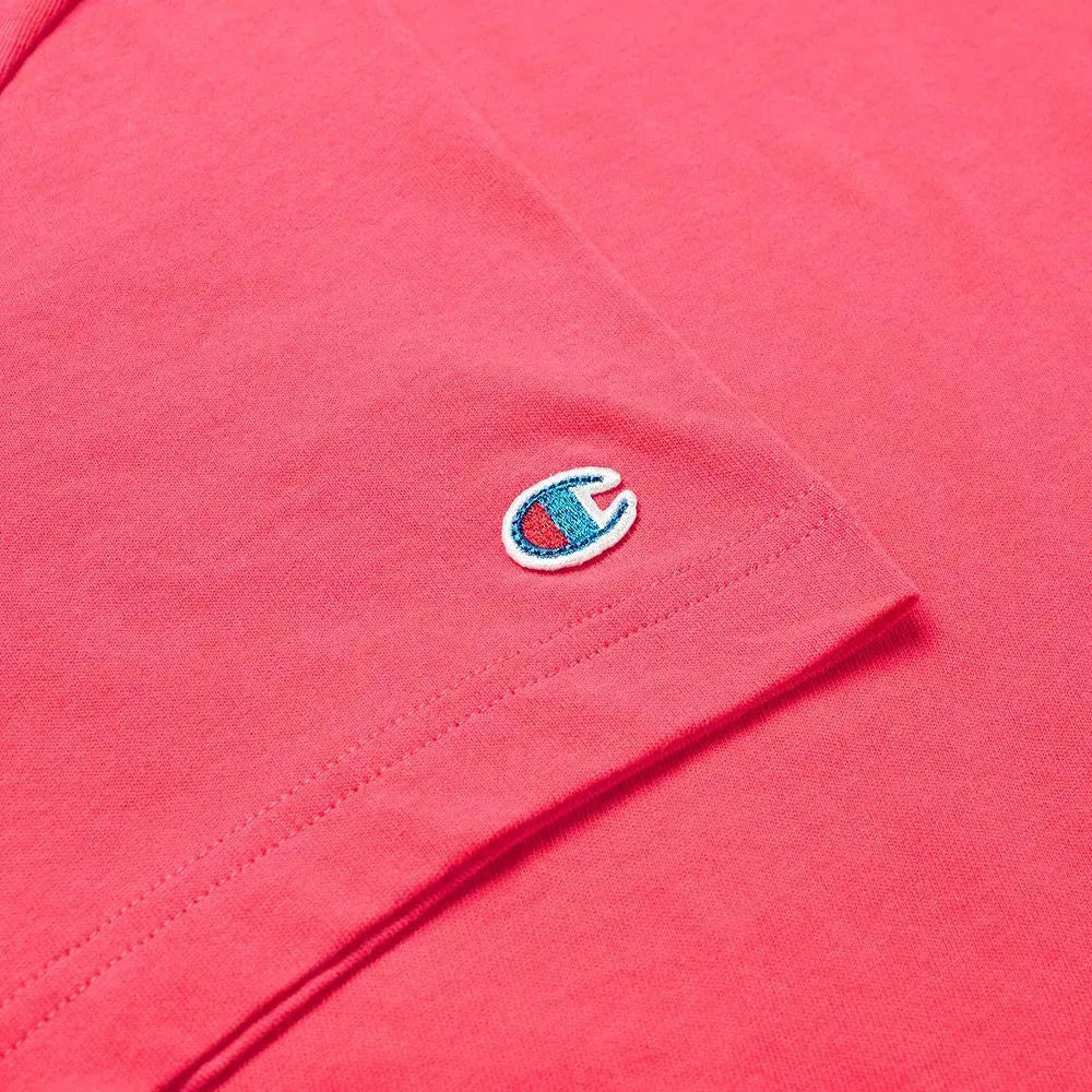 Reverse Weave Script Crewneck Tee - Pretty Coral