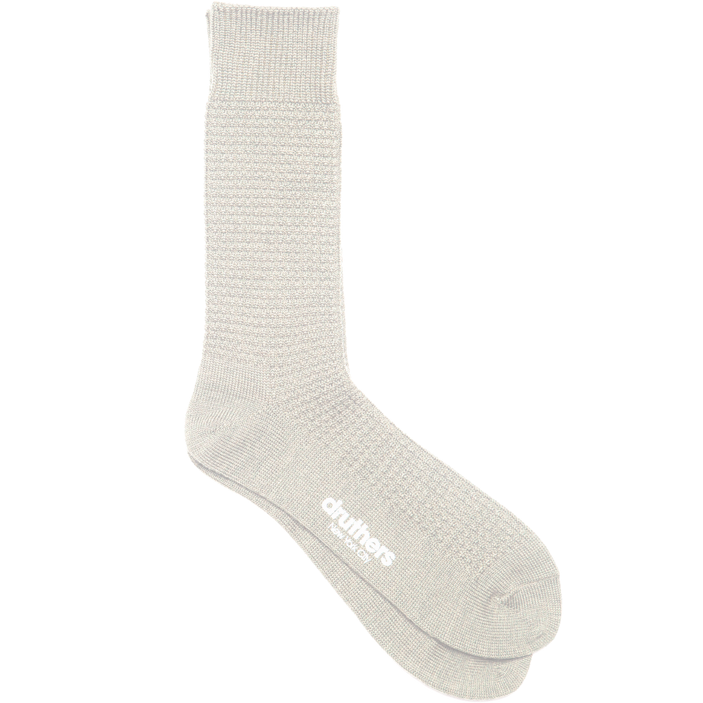 Merino Wool Waffle Knit Sock  - Off White
