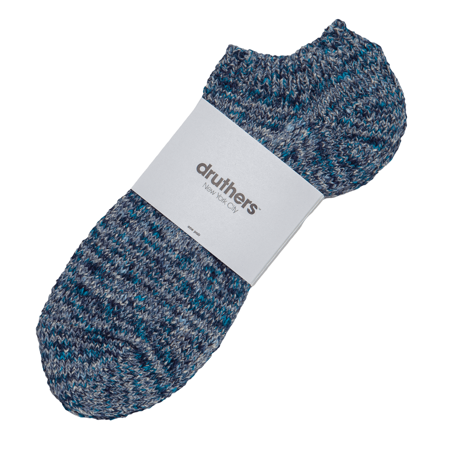 Recycled Cotton Ankle Sock - Blue Mélange