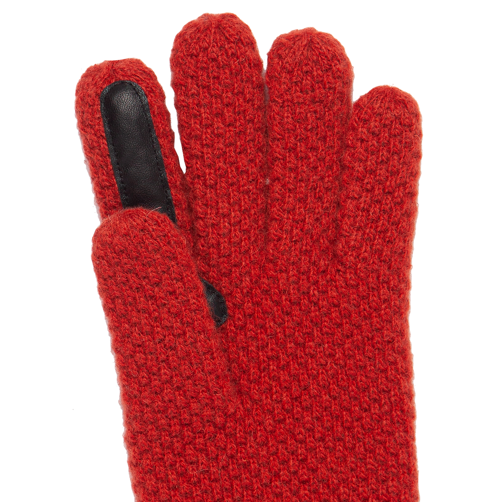 Knitted City Glove - Orange Red