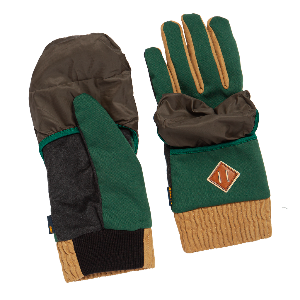 2 in 1 Hooded Mitt Glove - Green