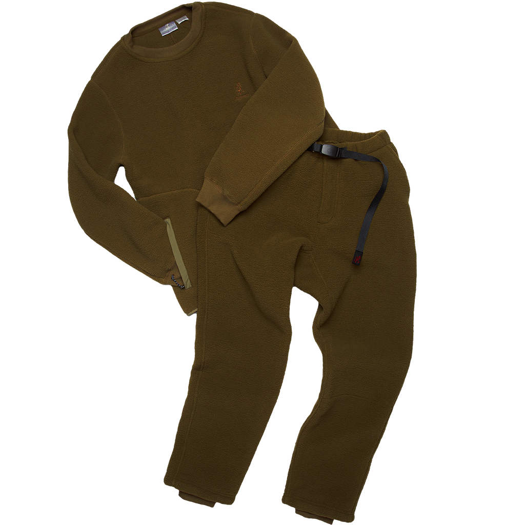 Boa Fleece Track Pants - Olive