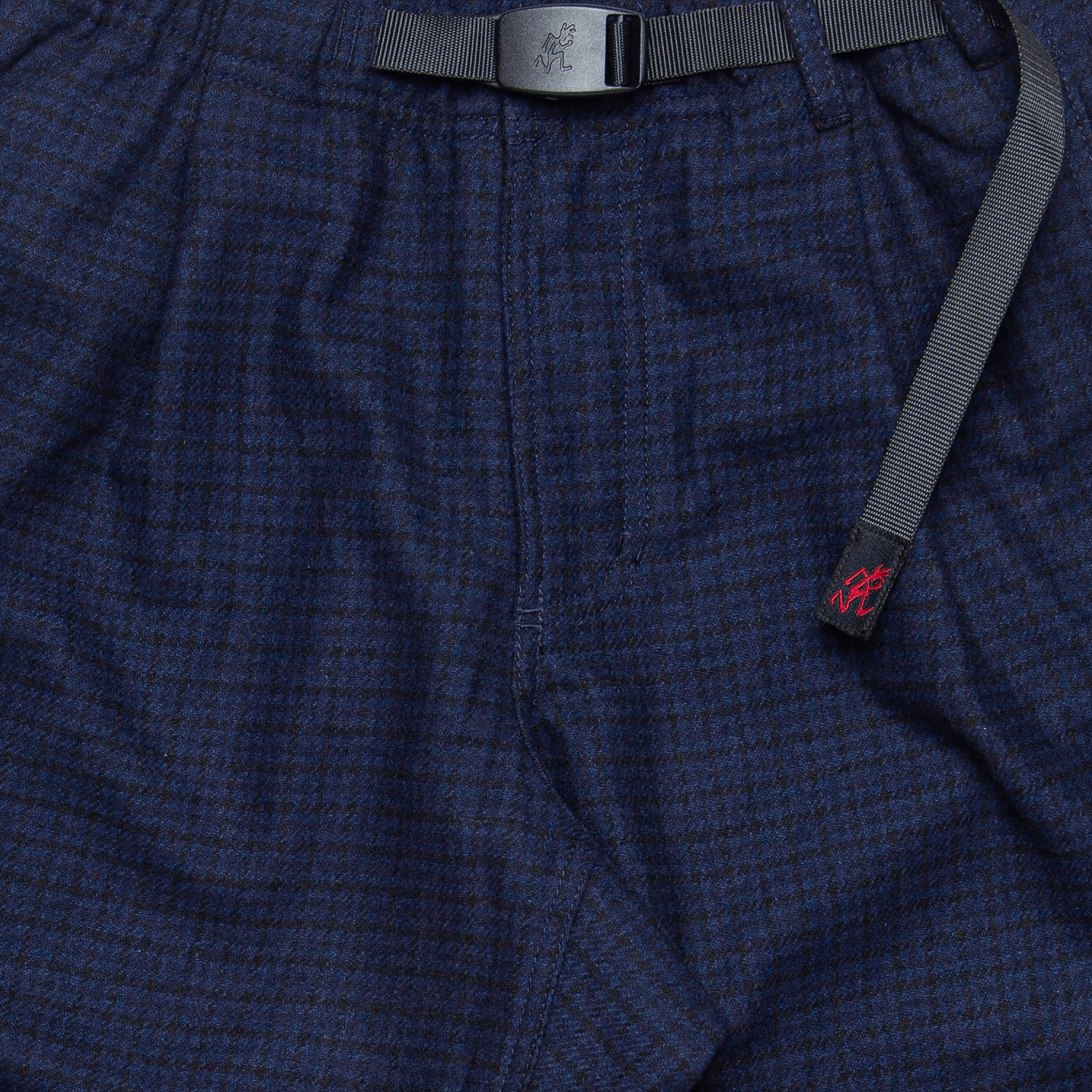 Wool blend tuck tapered Pants - Navy Check