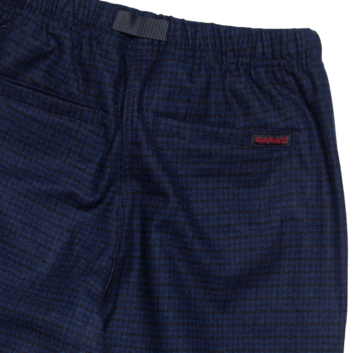 Wool blend tuck tapered Pants - Navy Check