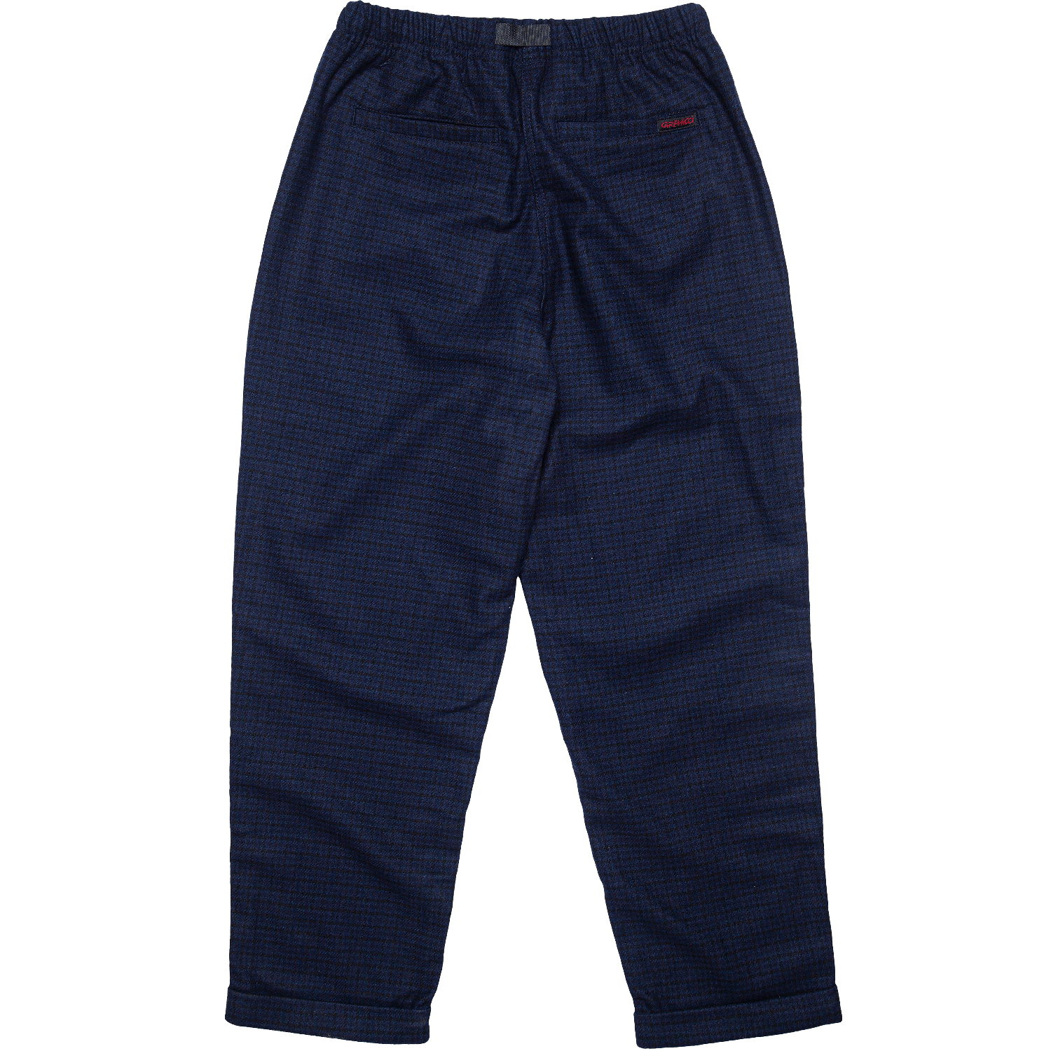 Wool blend tuck tapered Pants - Navy Check