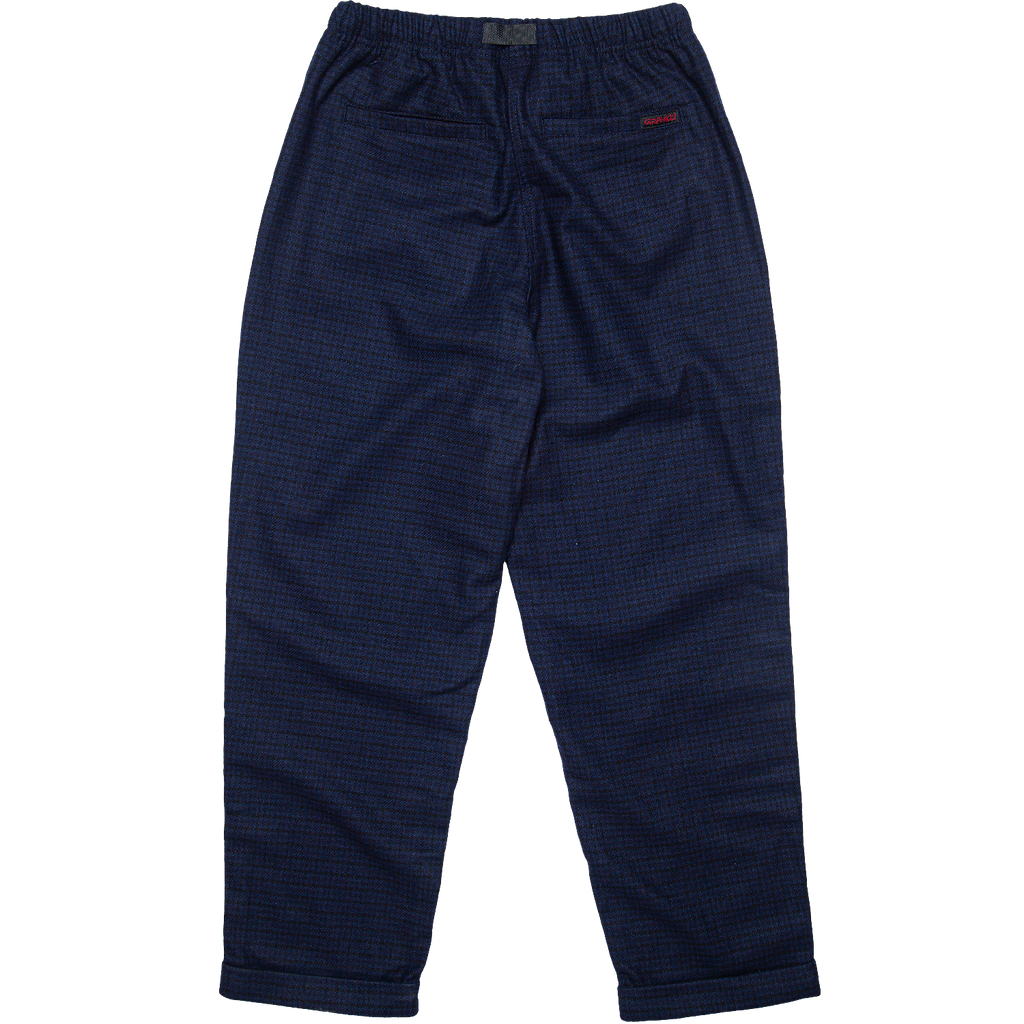 Wool blend tuck tapered Pants - Navy Check