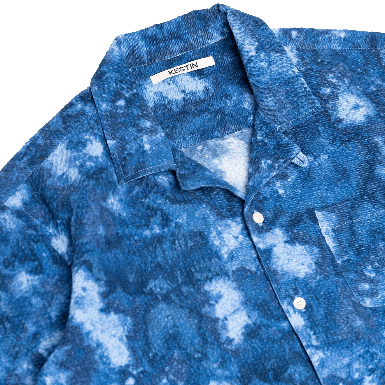 Crammond Seersucker Shirt - Blue Marble