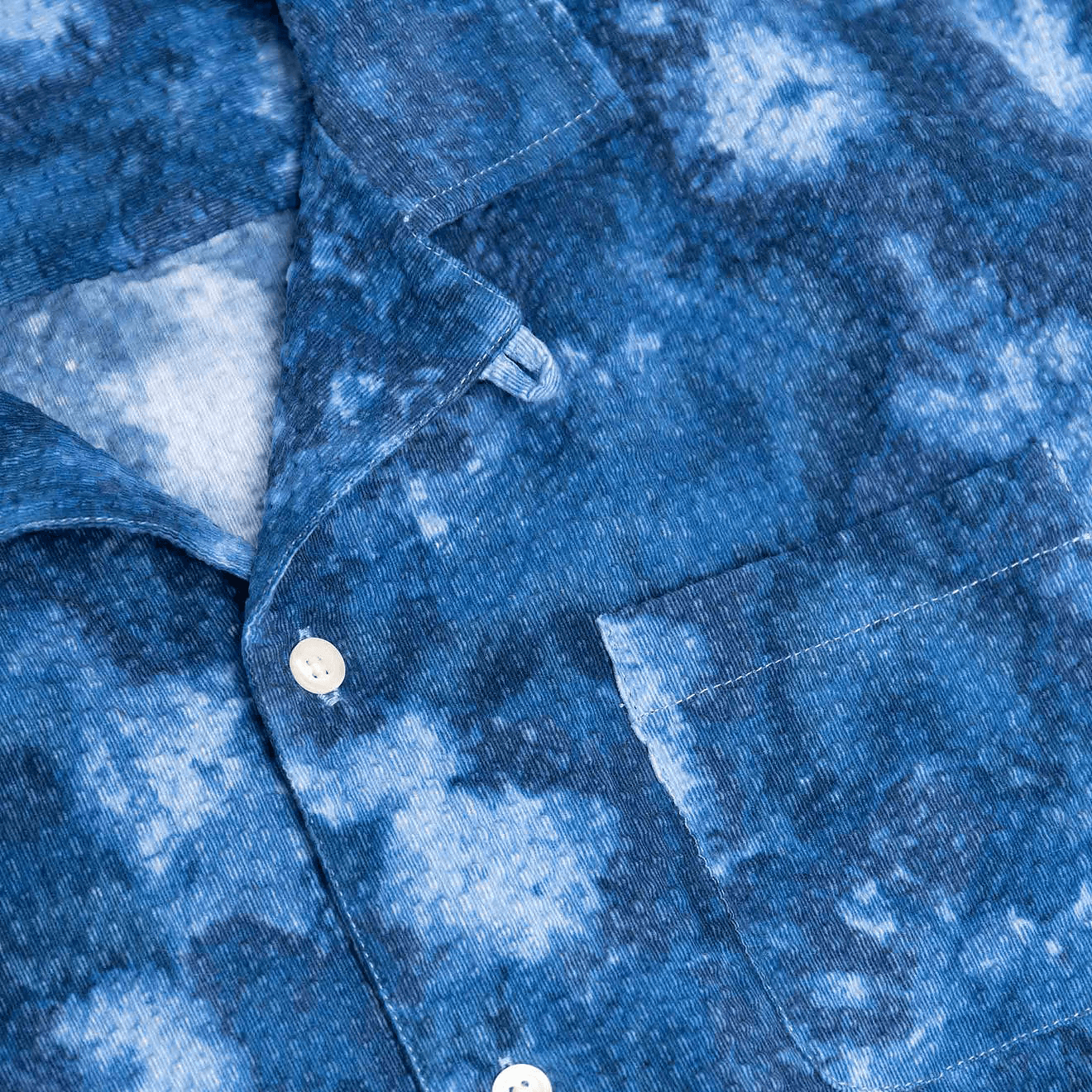 Crammond Seersucker Shirt - Blue Marble