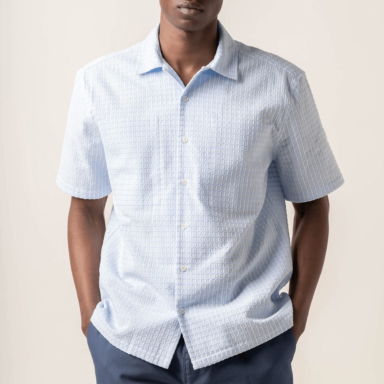 Eyemouth Embroidered Shirt - Sky Blue