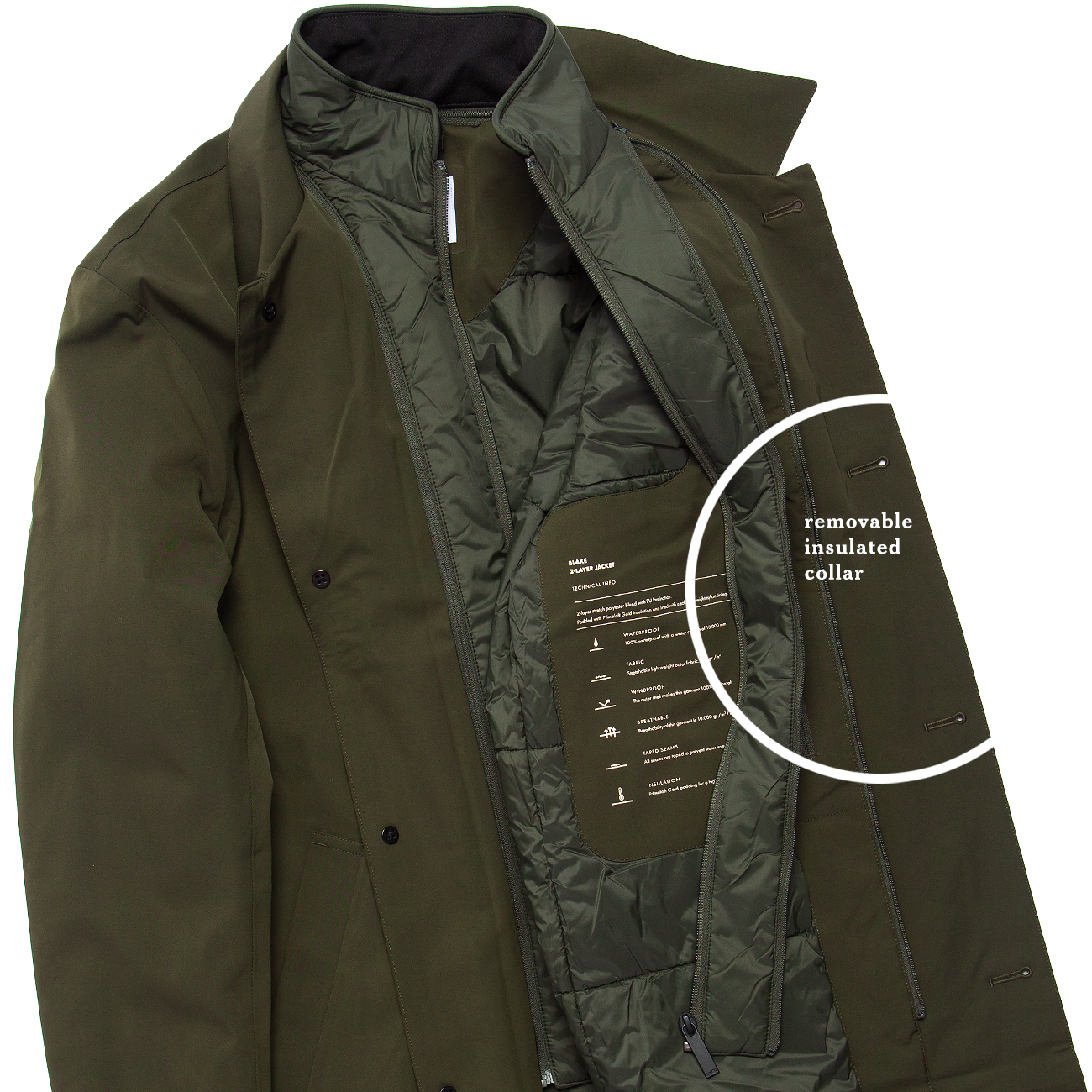 Blake Waterproof Primaloft Topcoat - Dark Army