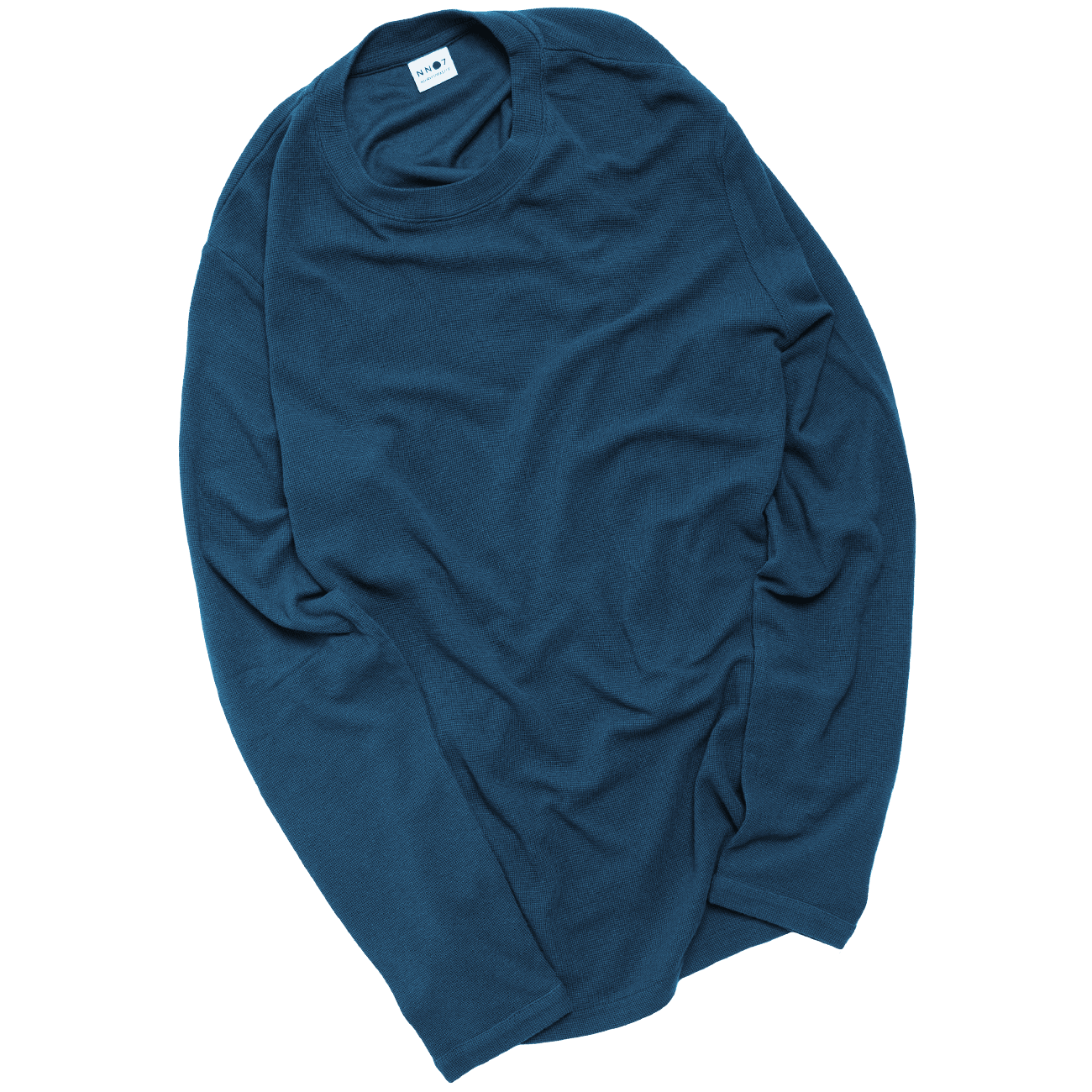 Clive Waffle Long Sleeve Tee - Ocean Blue