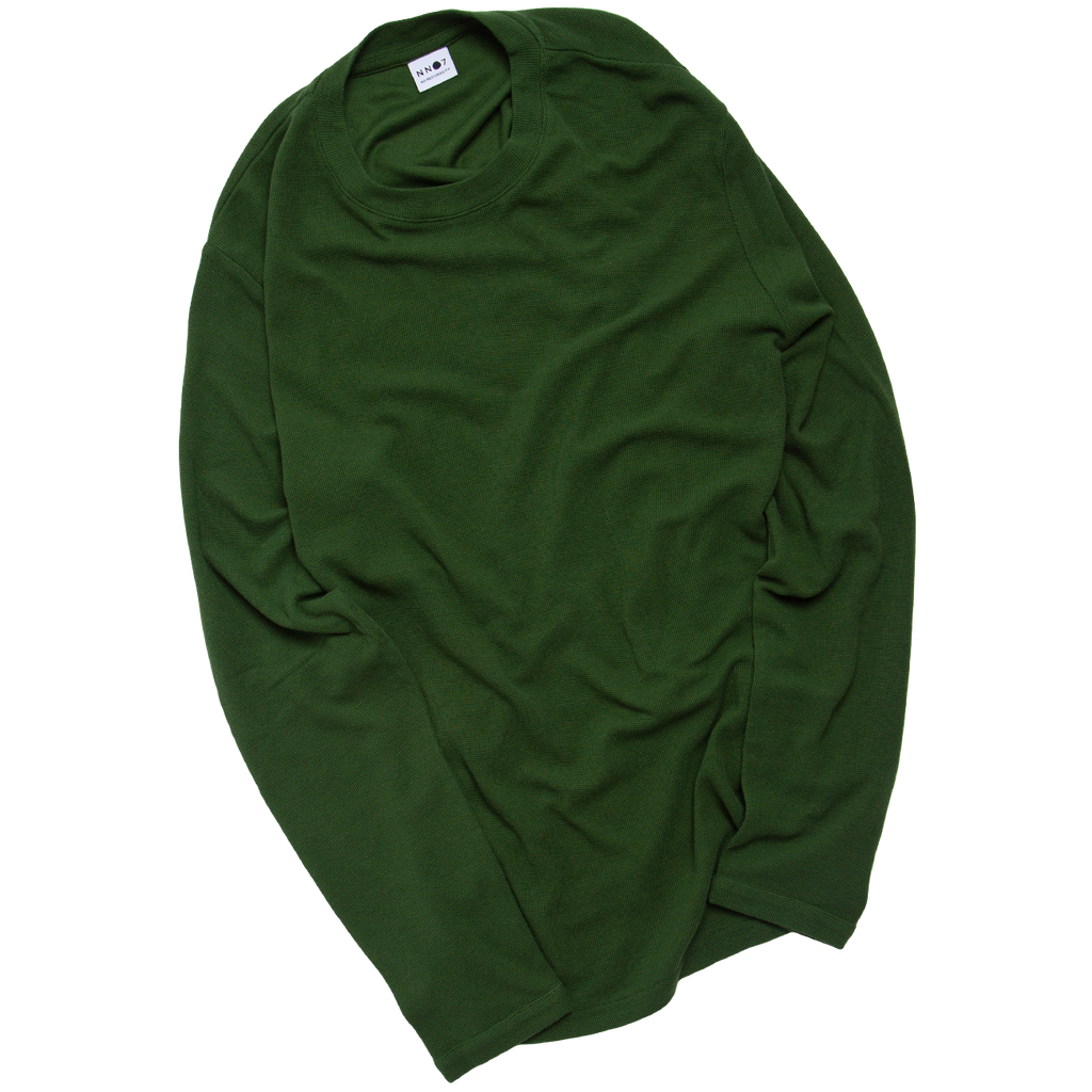 Clive Waffle Long Sleeve Tee - Bottle Green
