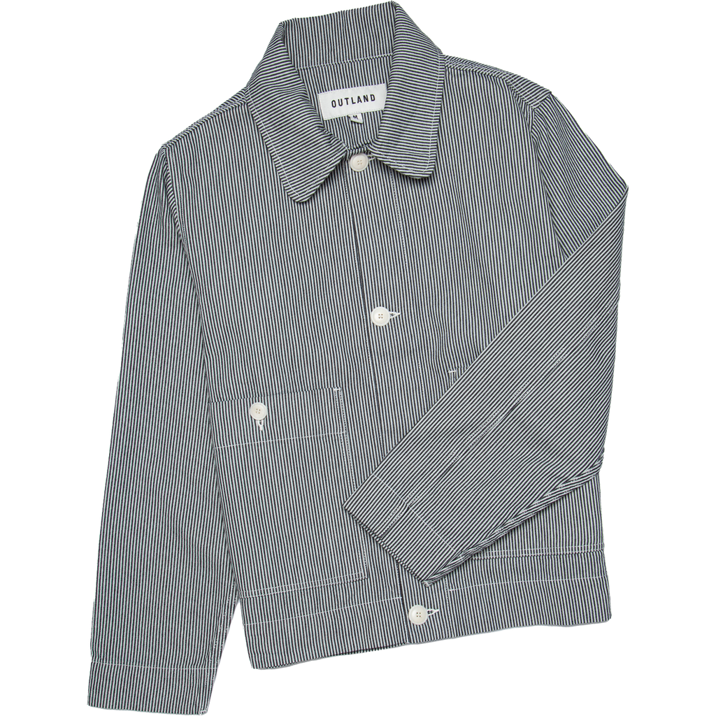 Aubrac Chore Jacket - Navy Hickory Stripe