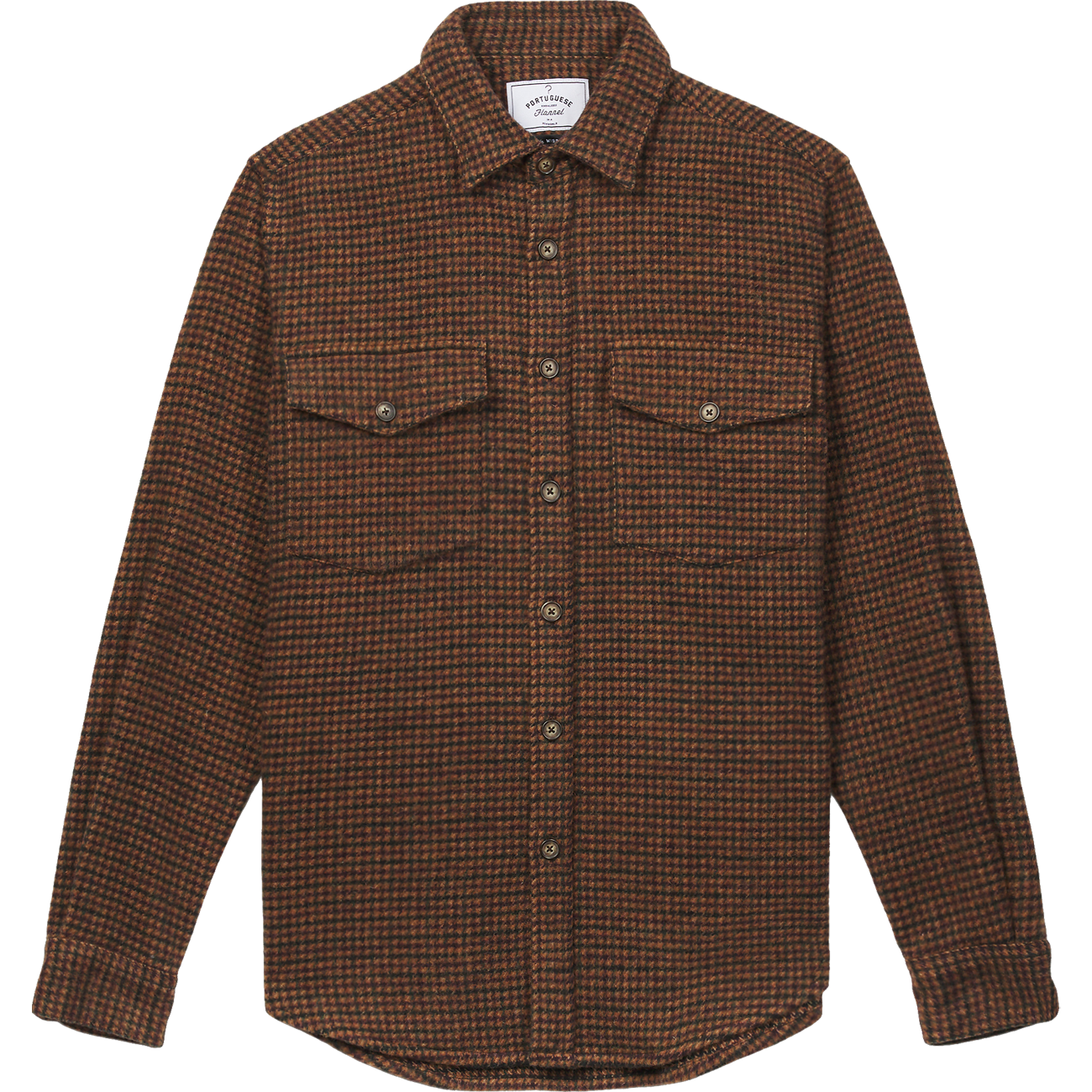 Leaf Overshirt - Brown Houndstooth