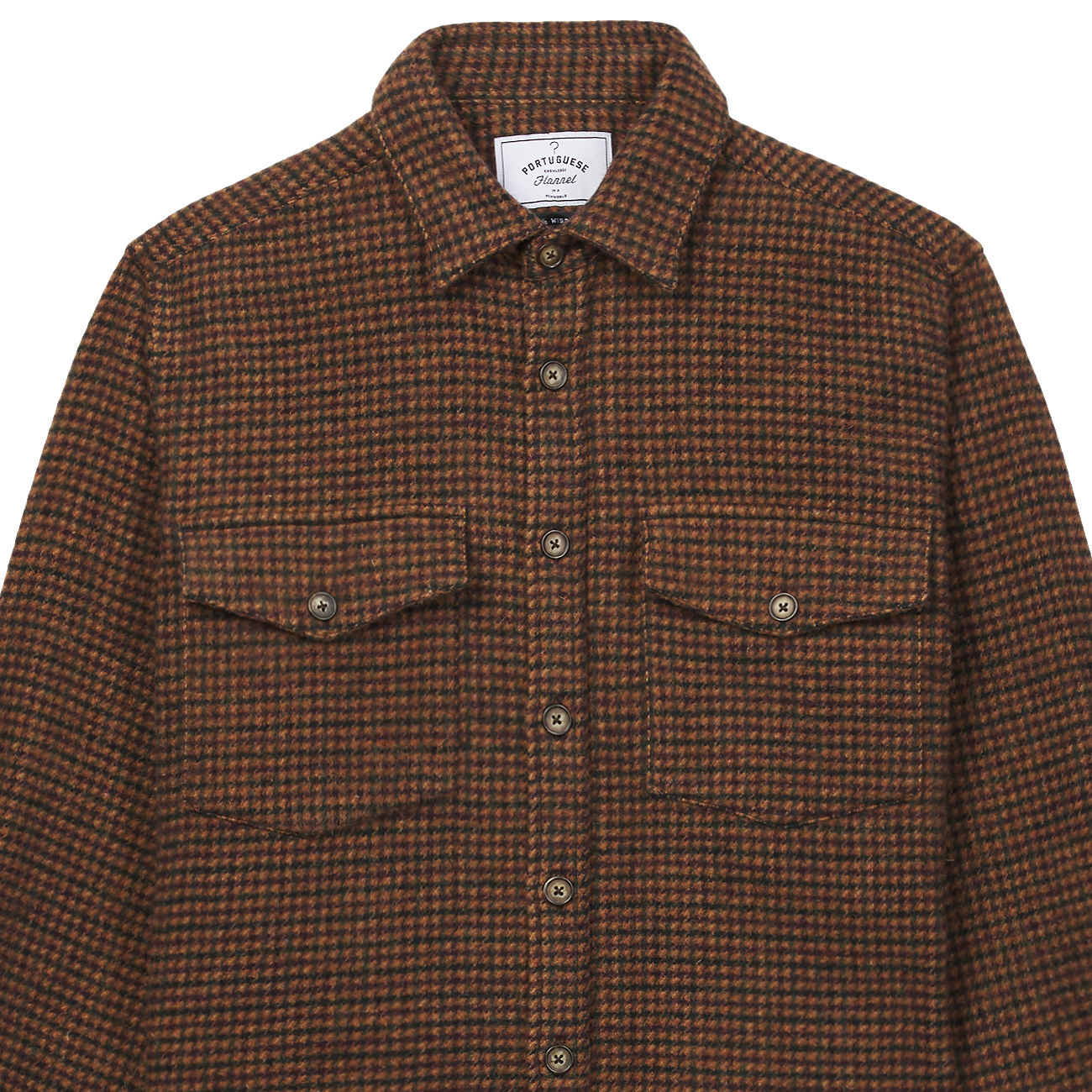 Leaf Overshirt - Brown Houndstooth