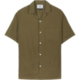 Linen Camp Collar Shirt - Olive