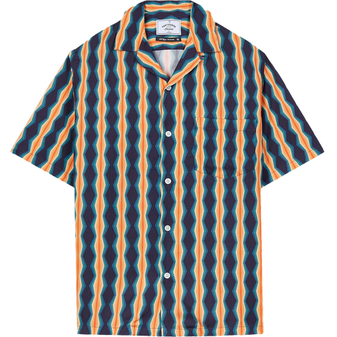 Reflective Camp Collar Shirt - Orange