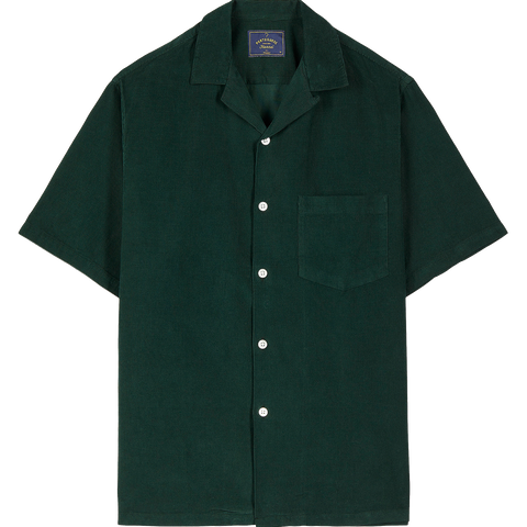 Cord Camp Collar Shirt - Green