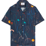 Doodle Camp Collar Shirt - Navy