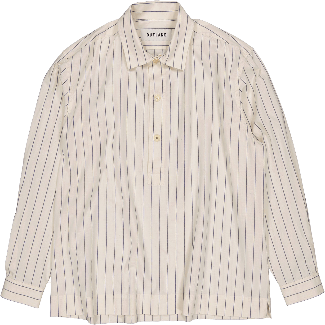 Tunic Stripes Shirt - Off White / Navy