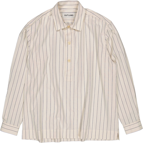 Tunic Stripes Shirt - Off White / Navy