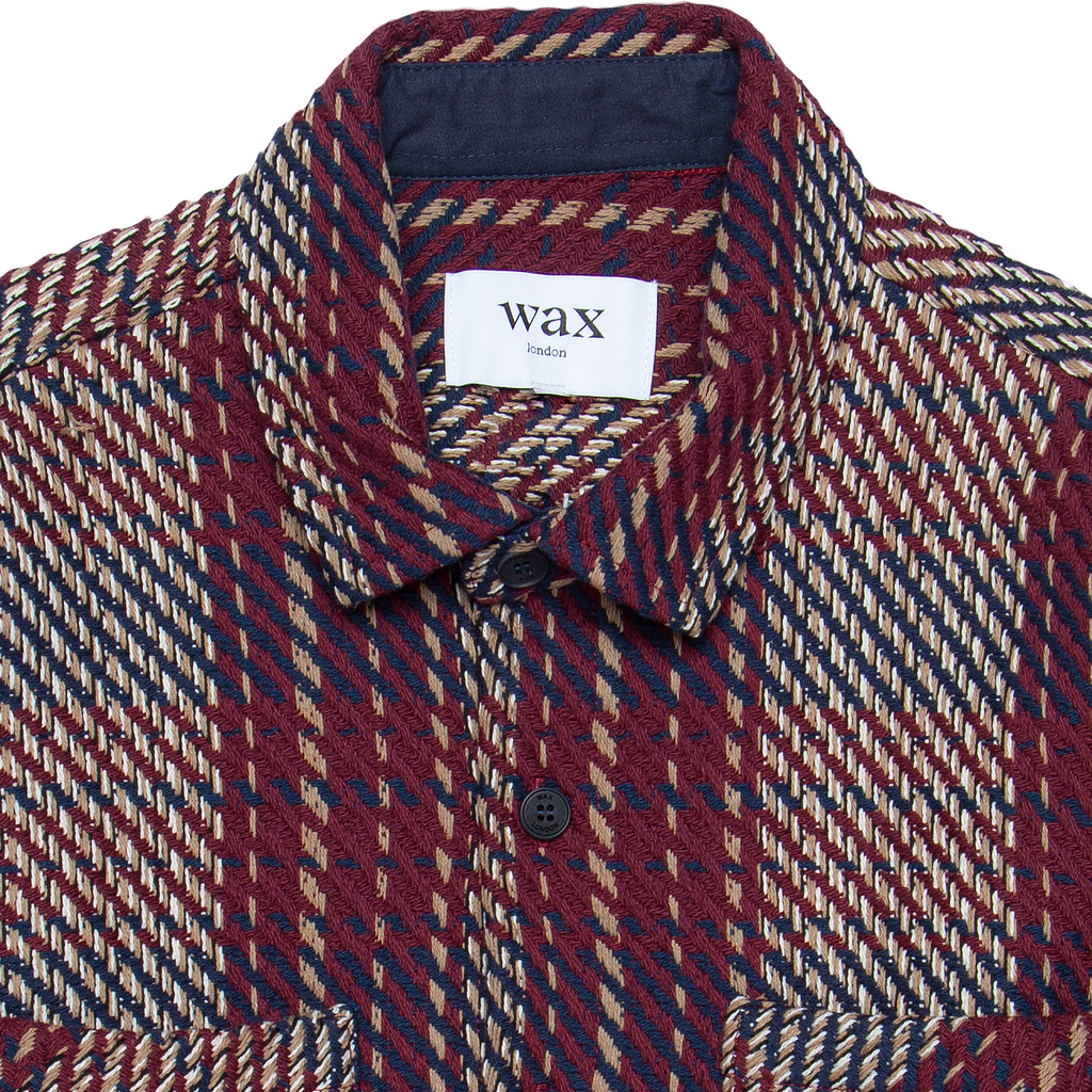 Whiting Woven Shirt - Burgundy / Navy Beatnik