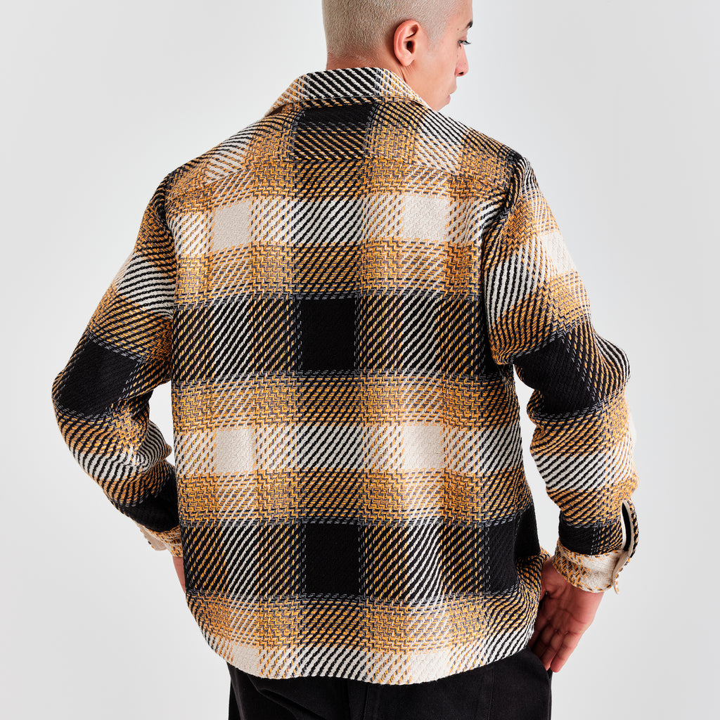 Whiting Overshirt - Black / Yellow Ombre Check