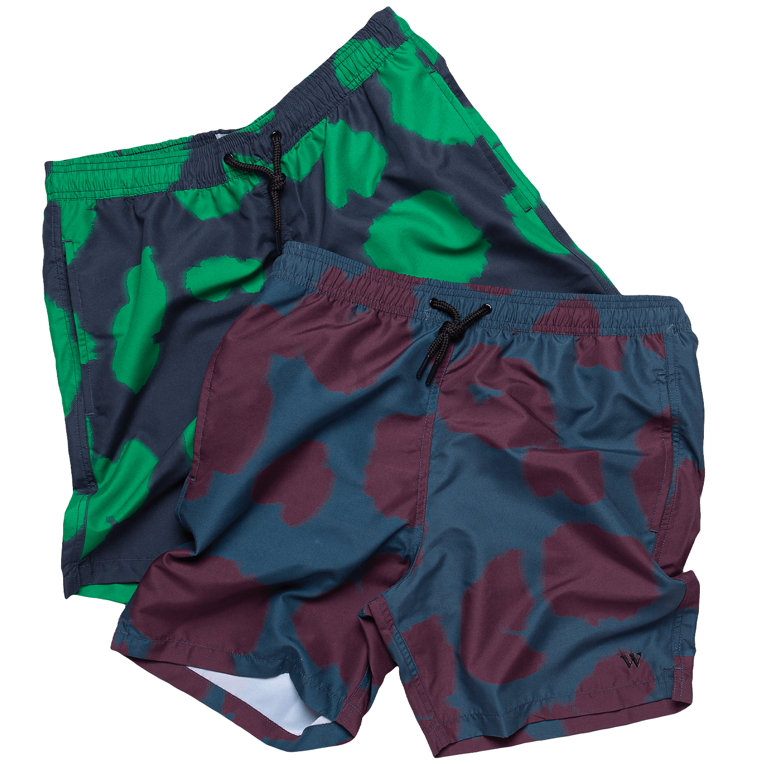 Noden Swim Shorts - Navy / Green Poppy