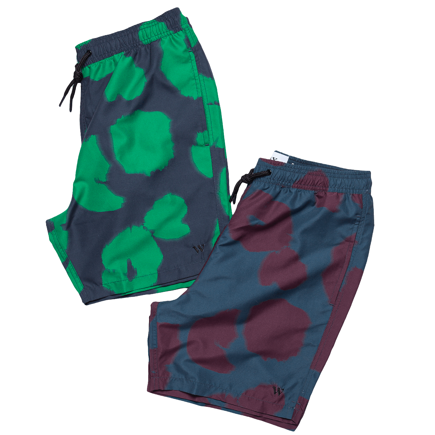 Noden Swim Shorts - Navy / Green Poppy