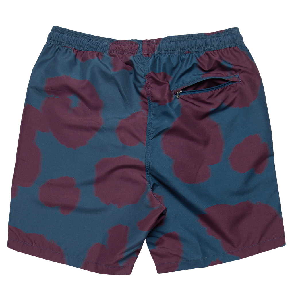 Noden Swim Shorts - Teal / Burgundy Poppy