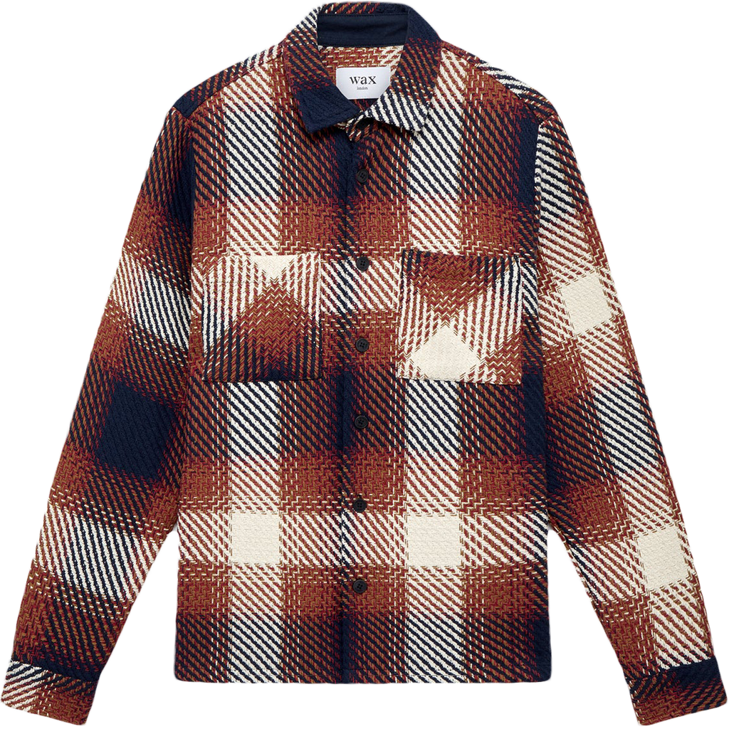 Whiting Overshirt Ombre Check - Navy/Red