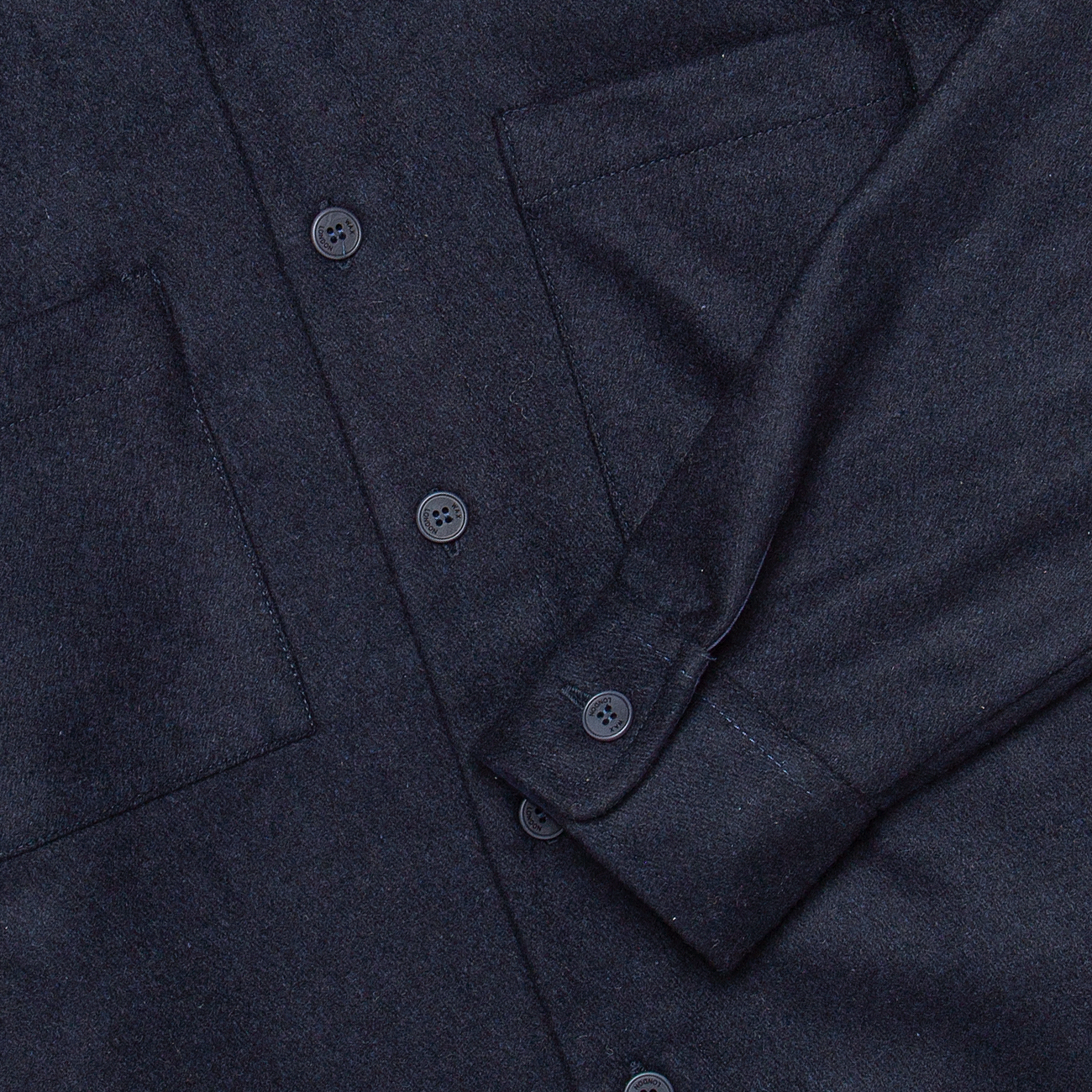 Whiting Overshirt - Navy Melton Wool